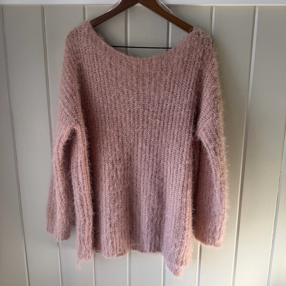NWOT Women’s Easel Cozy Pink Loose Knit Sweater, Size M/L, Oversized